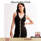 Abercrombie & Fitch女裝24春秋款氣質修身美式性感辣妹V領無袖連衣裙159-4522 黑色 XS 160/84A 標準版