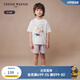 Teenie Weenie Kids小熊童裝24夏季款男童度假風(fēng)印花純棉短袖T恤 象牙白 140 cm