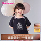 笛莎童裝女童T恤2025年夏季寶寶芭蕾風(fēng)短袖圓領(lǐng)印花T恤 黑色 140
