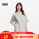 森馬（Semir）短袖T恤女中長(zhǎng)款V領(lǐng)蕾絲繡花2025夏oversize上衣氣質(zhì)109325100033