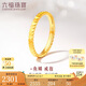 六福珠寶七夕禮物 足金光面魚(yú)鱗黃金戒指實(shí)心閉口戒計(jì)價(jià) 14號(hào)-約2.29克