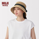 無印良品（MUJI）棕櫚 可折疊 漁夫帽 帽子 草帽 編織帽 25年夏季 DBA57A5S 原色 均碼 57-59