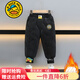 G.DUCKKIDS小黃鴨童裝兒童羽絨棉褲男童加絨褲秋冬加厚中小童寶寶休閑褲冬季 黑色 110 建議4~5歲【100-110cm】cm