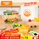 特美居（temeiju）一次性飯盒方形1000型*20套食品級打包盒加厚快餐盒帶蓋野餐餐具