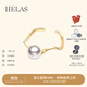 helas赫拉極簡(jiǎn)akoya海水珍珠戒指18K金單珠開(kāi)口手戒疊戴女生日禮物 黃金色（6.5-7mm） 15號圈