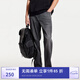 杰克·瓊斯（JACK&JONES）25年男裝秋季903直筒牛仔褲男黑灰色彈力涼感寬松潮流褲子品牌 A17灰牛仔 寬松直筒，卡碼拍小 33 180 W33/L32