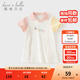 戴維貝拉（DAVE＆BELLA）女童連衣裙兒童POLO裙運動(dòng)休閑寶寶裙子小童衣服夏裝新款童裙 米白【現貨】 100 cm（建議身高90-100cm）