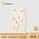 童泰嬰兒連體衣四季春秋純棉寶寶爬服居家內(nèi)衣無骨爬服長袖連體衣 米白兔-側(cè)開連體衣 90cm