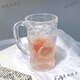 帕美頓溫冰川紋玻璃杯風(fēng) 高顏值杯子夏季家用喝水杯女磨砂感 帶把冰川杯高款 380ml
