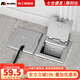 MSHML地插座隱藏式不銹鋼防濺水120型通用強(qiáng)電插座電話網(wǎng)絡(luò)地面插座 五孔