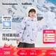 巴拉巴拉【hellokittyIP】童裝女童羽絨服冬裝兒童外套潮 黑紫色調(diào)00397-白鴨絨 120cm (120cm充絨量92g)