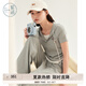 紫涵（ZIHAN）紫涵運動休閑假兩件連帽短袖T恤闊腿褲兩件套裝女2025年夏季新款 灰色 XL