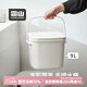 霜山SHIMOYAMA方形水桶塑料桶家用手提洗衣桶小方桶帶蓋提水桶儲(chǔ)水桶收納桶 【9L】糯白色-長29.5寬26高23cm