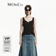 MO&Co.背心秋美麗諾綿羊毛混紡亨利領(lǐng)大圓領(lǐng)上衣MBD3VET006 熟褐色 M 165