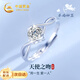 中國黃金（CHINA GOLD）一吻定情足銀戒指女托帕石求婚鉆戒生日禮物送女友老婆結(jié)婚紀(jì)念日 一吻定情戒指-托帕石【京速達(dá)】