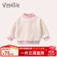 凡獵女童毛衣秋冬加絨加厚洋氣兒童上衣公主針織衫寶寶打底衫冬季 粉色 80 cm