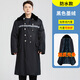 迪伽洛軍大衣男老式棉大衣冬季加厚加長(zhǎng)款保安大衣黃防寒服東北棉襖棉服 黑色絨里反光條防水款【可拆洗】 均碼/大碼【適合160-230斤】