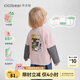 齊齊熊（ciciibear）[佳佳同款][恐龍能量T]齊齊熊兒童t恤長(cháng)袖秋裝寶寶假兩件男童粉色 樹(shù)莓粉 110