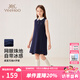英氏（YEEHOO）女童連衣裙兒童裙子夏季時(shí)尚學(xué)院風(fēng)背心裙夏裝新款百搭中大童裝 盛夏學(xué)院深藍(lán) 【涼感透氣】 165 cm 【順豐包郵&極速達(dá)】