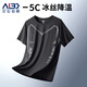 艾倫伯頓（Alen Botun） 運動(dòng)短袖t恤男夏季吸汗衣寬松跑步女速干衣服健身服涼感冰絲上衣 科幻T【冰絲透氣】 2XL (185-190CM)