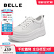 百麗（Belle）厚底增高小白鞋女2025秋新商場(chǎng)同款簡(jiǎn)約百搭休閑鞋E3P1DCM5 白色 37