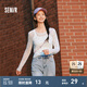 森馬（Semir）長袖t恤女設(shè)計感滿印薄透網(wǎng)紗上衣2025春新款修身疊穿溫柔氛圍感 白色調(diào)00311 170/92A/XL
