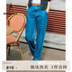 beanpole濱波  春夏新款女士寬松休閑簡(jiǎn)約哈倫長(zhǎng)褲牛仔褲 藍(lán)色 28 170/74A