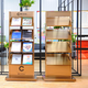 發(fā)展久宏展示架置物架雜志架廣告牌資料架企業(yè)門(mén)店宣傳單冊戶(hù)型圖架報刊雜志架立式不銹鋼展架書(shū)報架 經(jīng)典黑資料架（裸架）可送滑輪