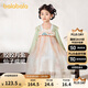 巴拉巴拉漢服女童連衣裙2024秋裝童裝兒童國風(fēng)小童長(cháng)袖襦裙潮208324111005