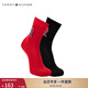 TOMMY HILFIGER【兩雙裝】男裝經(jīng)典龍紋刺繡紅色微彈中筒商務(wù)休閑運動(dòng)襪子 紅色/黑色612 2雙 均碼 OS