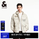 杰克·瓊斯（JACK&JONES）25年男裝戶外工裝風(fēng)外套男春秋款寬松滿印連帽休閑夾克男士多口袋 C63卡其色 M