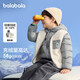 巴拉巴拉（BALABALA）童裝兒童羽絨服兩件套男童女童寶寶冬裝連帽外套 灰白色調(diào)00421 100 充絨量31g