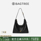BAGTREE包包樹圖南植鞣皮hobo女包2025年新單肩斜挎包通勤餃子包七夕禮物 檀黑色-大號(hào) 贈(zèng)斜挎延長(zhǎng)肩帶 高級(jí)小眾