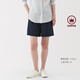 無(wú)印良品（MUJI）女式 水洗 平紋 短褲 休閑 褲子女款夏季款女裝中褲 外穿 深藏青色5S XL (165/74A)
