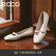 愛步（ECCO）25年夏季新款芭蕾舞鞋方頭羊皮淺口單鞋 舞悅234303 石灰色38