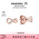 潘多拉（PANDORA）閃亮永恒符號耳釘玫瑰金色精致小巧高級生日禮物送女友