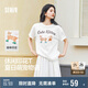 森馬（Semir）短袖t恤女中長(zhǎng)款萌寵花上衣25夏透氣吸濕寬松套頭衫109325100005