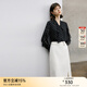 顏域系帶黑色波點(diǎn)襯衫女裝2024新款春季通勤長(cháng)袖襯衣內搭小衫上衣 黑波點(diǎn) XL