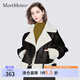 MeetMetro瑪依爾撞色毛領(lǐng)機車(chē)風(fēng)短外套女裝2025秋冬新款加絨飛行員夾克 黑色【現貨閃電發(fā)】 S