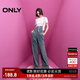 ONLY秋季可拆卸鏈條高腰老爹褲背帶牛仔褲女|12417M001 J35 復古牛仔390 S (160) S褲長(cháng)減短