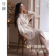 軒靚睡袍女春秋季純棉浴袍長(cháng)袖2026新款睡衣可外穿簡(jiǎn)約大碼家居服 64335奶糖米 M 推薦150-160CM，體重80-100斤