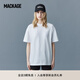 MACKAGE男女 TEE情侶款時(shí)尚基礎(chǔ)款經(jīng)典簡(jiǎn)約圓領(lǐng)春夏季寬松短袖T恤 月光白 S