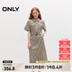 ONLY春夏時(shí)尚氣質(zhì)短袖顯瘦中長(zhǎng)款連衣裙女|124307001 E11 腰果沙色 M (165) 84A