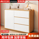 逸左逸右實(shí)木餐邊柜客廳家用現(xiàn)代簡(jiǎn)約靠墻一體式儲(chǔ)物柜奶油風(fēng)加厚收納斗柜 原木色 100*40*80CM