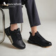 雅格獅丹（Aquascutum）男鞋2025新款男士休閑運(yùn)動(dòng)鞋頭層牛皮透氣防滑鞋子男 黑色 41