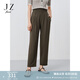 玖姿（JUZUI）商場同款職場通勤風(fēng)簡約錐形褲子女夏款JWDX11002 咖啡 S