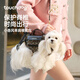 TOUCHDOG小香風(fēng)斜挎單肩寵物包外出便攜包小狗斜挎包狗狗小型犬貓包 幽月黑 XS碼【建議3-5斤】