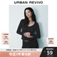 UR2025秋季新款女裝輕芭蕾風(fēng)撞色蝴蝶結長(cháng)袖T恤UYY450011 黑色 XL