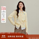 茵曼甜美撞色蝴蝶結開(kāi)衫毛衣2025秋女裝新款針織衫外套 黃色 XL
