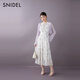 SNIDEL2025春夏新品優(yōu)雅荷葉邊小飛袖印花茶歇連衣裙SWFO252316 白色 M (1)
